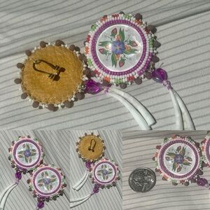 Authentic Native American Made Floral Beaded Earrings